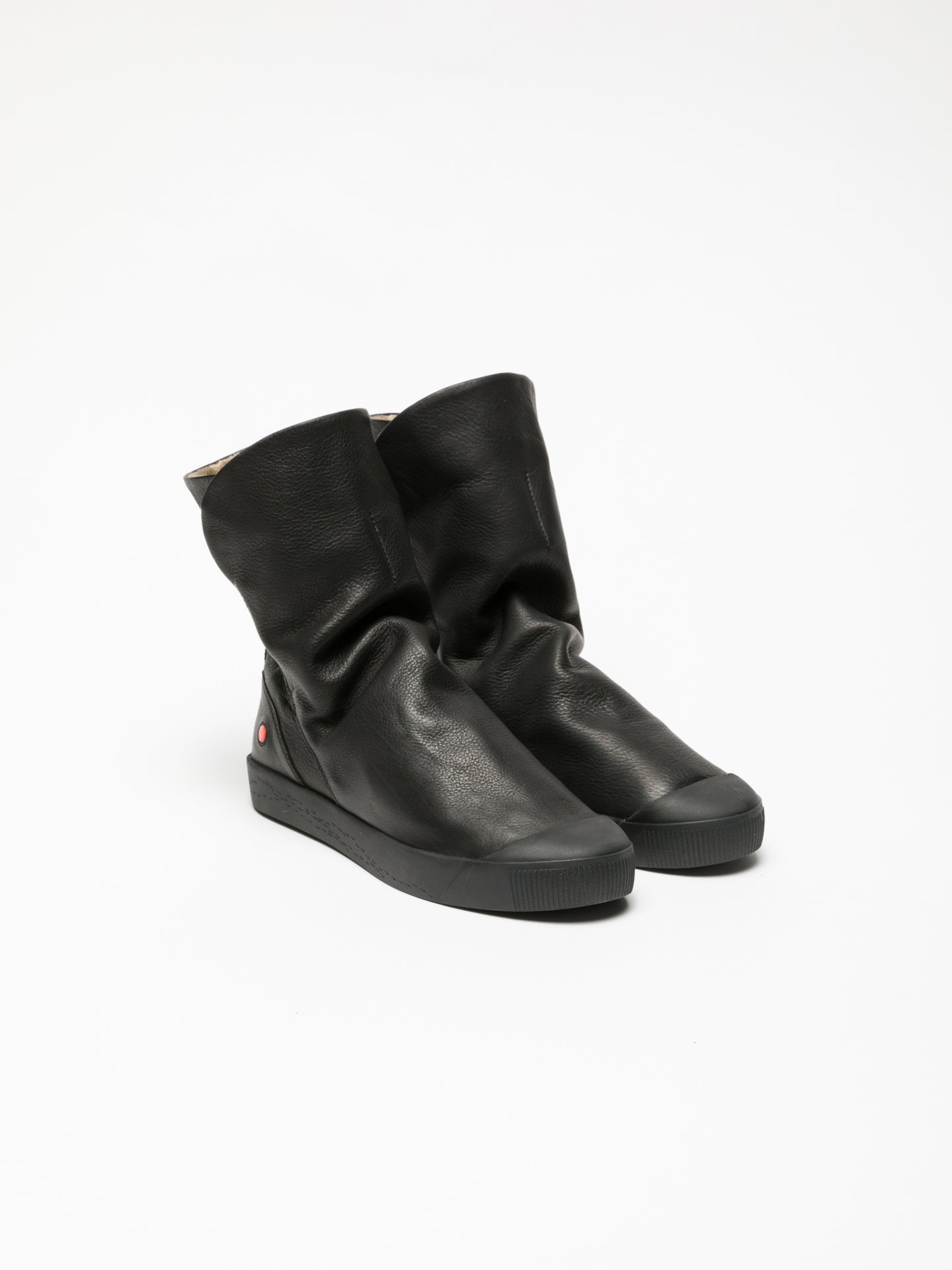 Softinos Black Round Toe Ankle Boots